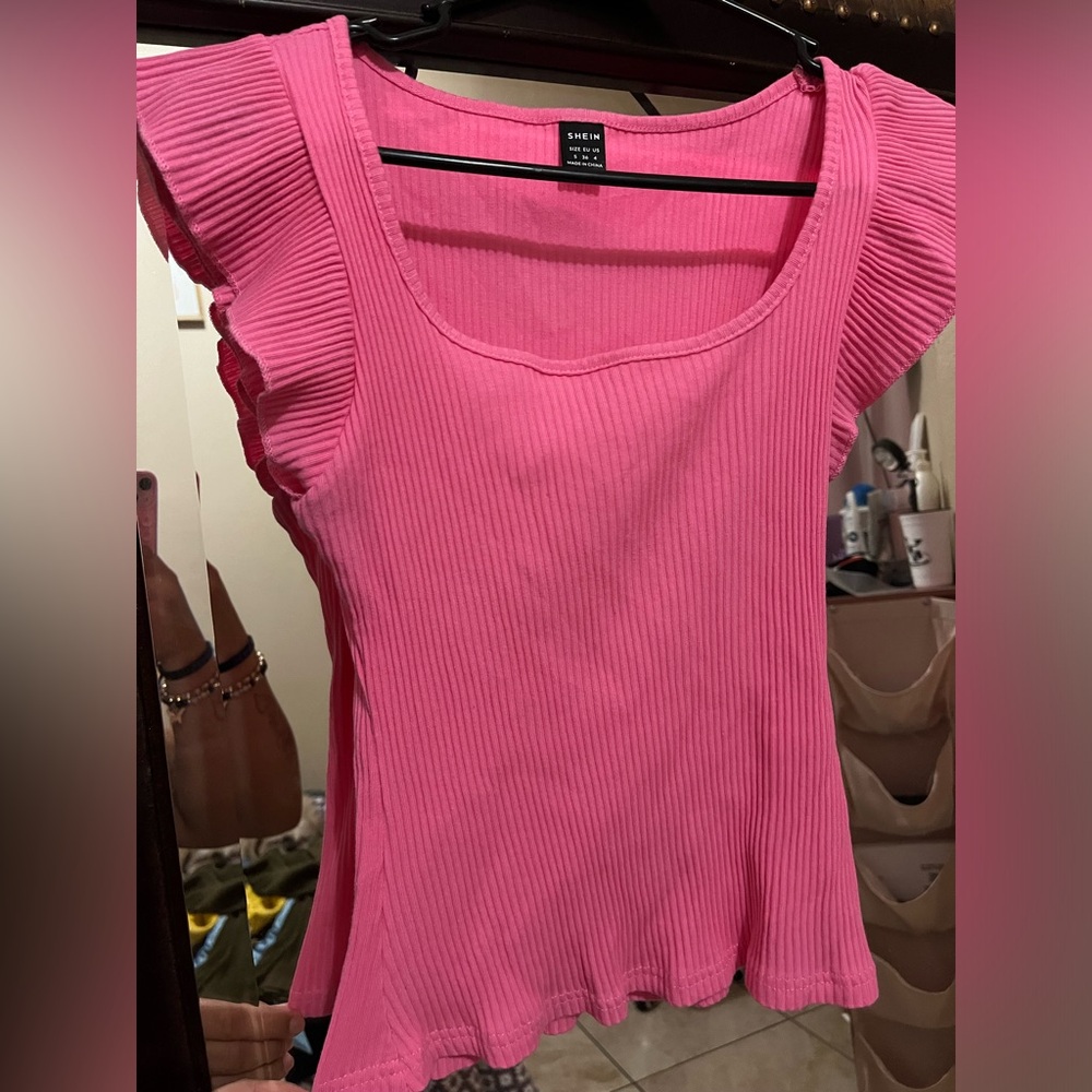 Pink Ribbed Top